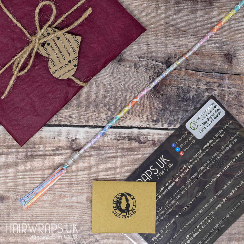 Pastel Rainbow Handmade Removable Hair Wrap Hairwraps UK